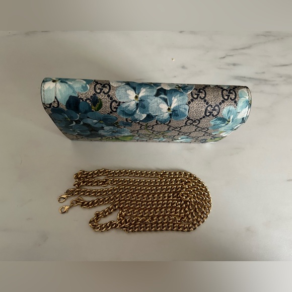 Authentic Gucci Beige GG Supreme Canvas Blooms Wallet On Chain - EUC - Picture 5 of 15